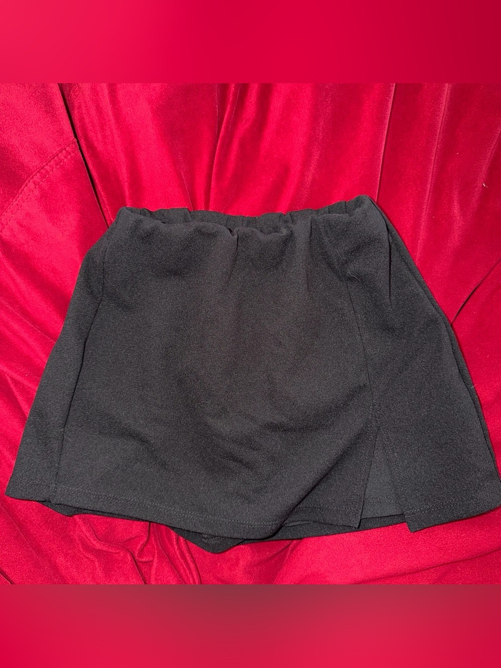 Black Mini Skort with Side Slit